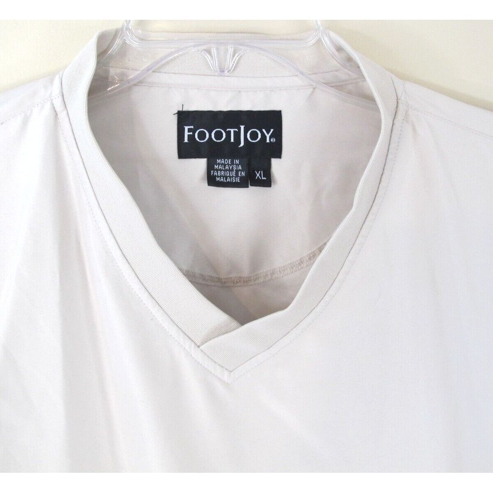 Footjoy Windbreaker Short Sleeve V-Neck Pullover Men's XL Beige‎ - Picture 2 of 8